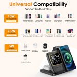 Phone Stand Tabletop 15w Fast Charging 5 in One Universal Wireless Charger Desk Charger for Iphone - Image 2